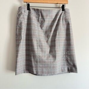 Tribal NWT Womens Straight & Pencil Pull On Skirt Size 14 Pink Plaid Stretch